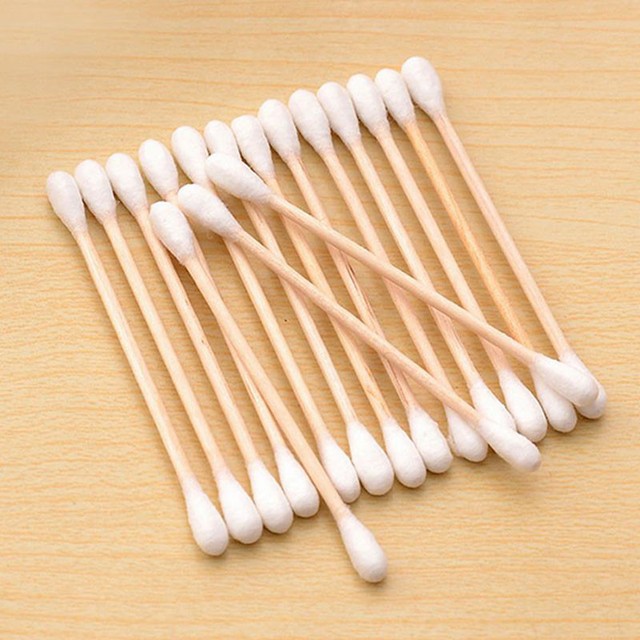 Wish Wood Sticks Cotton Swabs 100 Cotton Lot 350 Double Wooden Q Tip