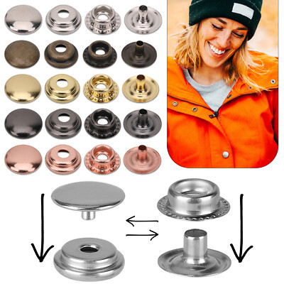 10/50/100 Stck. 10 mm Knopfdruckknöpfe Pressnieten Verschlüsse Lederjacke Tasche Schuhe