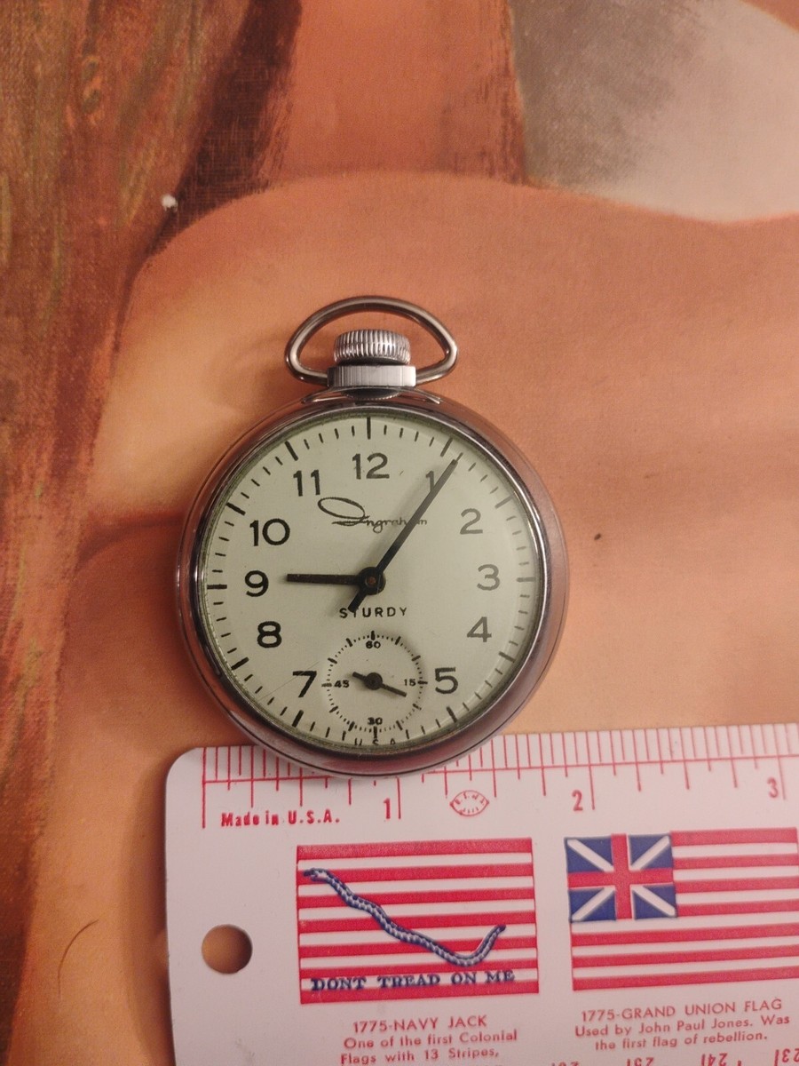 ヴィンテージ時計 Ingraham イングラムUSA トラベル CHUM Vintage Ingraham Sturdy Pocket Watch Runs And Keeps Time | eBay