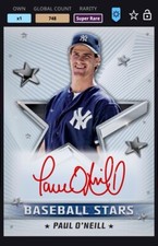 TOPPS BUNT 2022 PAUL O’NEILL, BASEBALL STARS SIG, 748c NY YANKEES *DIGITAL CARD*