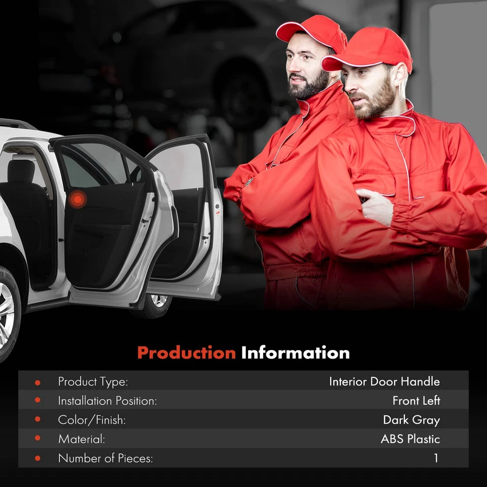 Серая внутренняя дверная ручка Drak для Honda Ridgeline 2006-2014 передняя левая для водителя - Изображение 2 из 4