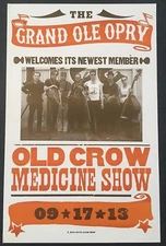 Hatch Show Print Poster Grand Ole Opry Old Crow Medicine Show Newest Member 2013