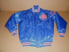 MAJESTIC  "Chicago Cubs" Nylon Varsity Jacket Mens Sz L !