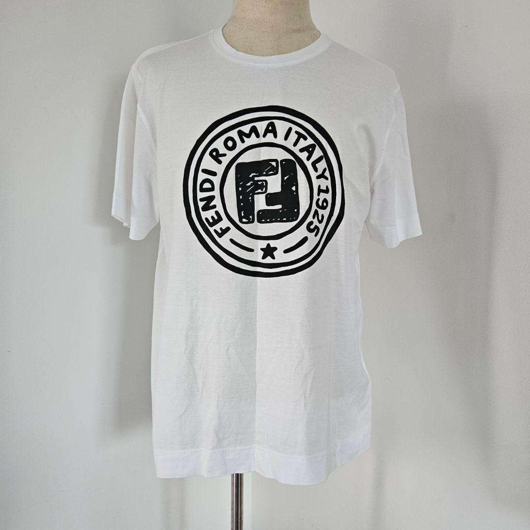 Fendi White T Shirt w Roma Logo | eBay