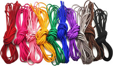 10 Pieces 2.6Mm X 5M Flat Leather Cord Suede Thread String Rope for Bracelet Nec