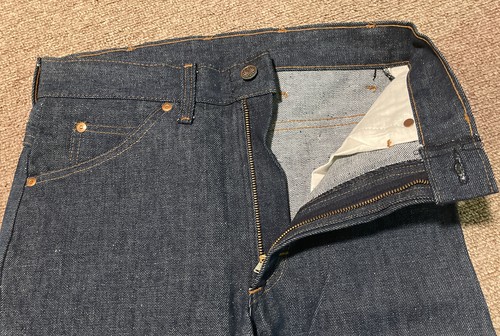 Vintage 60s Men 30x34 Big Yank Dark Wash Sanforized Union Made Talon Denim Jeans - Picture 7 of 11