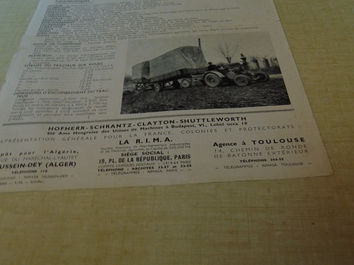 Prospectus brochure tractor LE ROBUST type KI 40 road 1936 in French - Picture 2 of 2