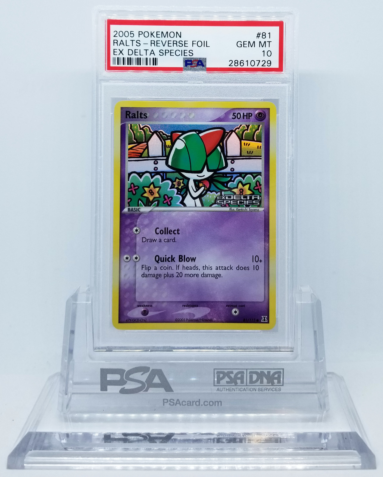 2005 POKEMON EX DELTA SPECIES RALTS #81 REVERSE FOIL PSA 10 GEM MINT #*