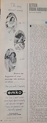 1967 Emko foam vaginal birth control To every married woman vintage ad ...