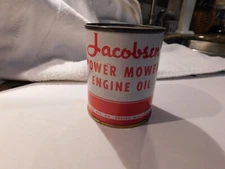 Vintage JACOBSEN miniature POWER MOWER ENGINE OIL can bank
