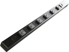 24" 6 TR Outlets Hardwired Power Strip with USB, HRU206V