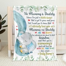 Personalized Hi Mommy And Daddy Blanket From Baby Bump, Gift For New First Mom