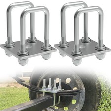 Square U-Bolt Kit for Boat Trailer Mounting Axle Leaf Springs Zinc 4 U-Bolt  2