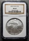 2005 1 oz American SILVER Eagle NGC MS69 !!!
