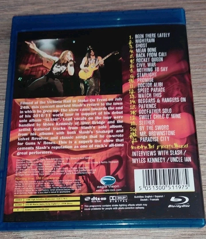 * BLU RAY CONCERT SLASH FEAT MYLES KENNEDY LIVE MADE IN STOKE 24/7/11  - Photo 3/3