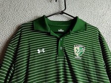UNDER ARMOUR USF BULLS SOCCER SOUTH FLORIDA POLO SHIRT GREEN LARGE POLYESTER