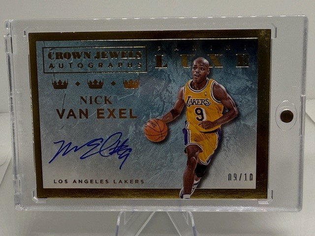 2015-16 Luxe Crown Jewels Autographs Gold Nick Van Exel /10 Jersey # 9/10 🔥