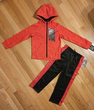 NEW Nike Jordan Little Boy Fleece Jacket Hoodie  Fleece Pant Set, Red sz 5 