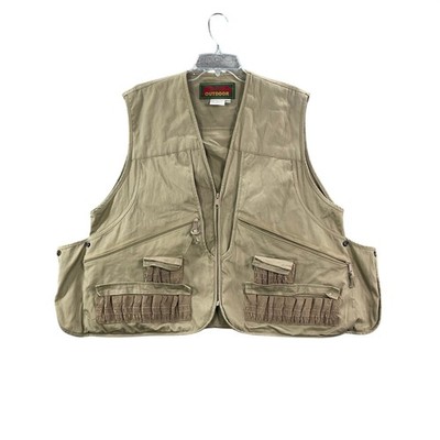 Avid Outdoor Fishing Vest Mens Large Tan Utility Safari Multi-Pocket Gorpcore L