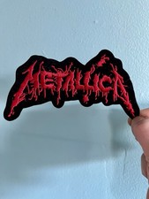 Metallica Iron On Patch Red Black Embroidered Metal