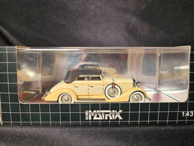 Matrix 1928 Hispano-Suiza h6c Convertible Yellow 1:43 Scale Inv. #5440