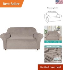 Velvet Loveseat Covers Stretch Love Seat Couch Covers for 2 Cushion Couch Vel...