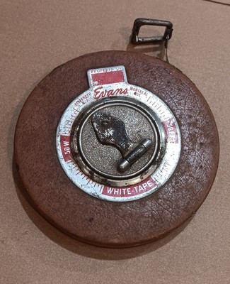 Vintage Evans White-Tape 50 FT. Metal Tape Measure
