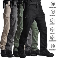 Men's Cargo Pants Tactical Waterproof Work Pants Outdoor Hiking Combat Trousers