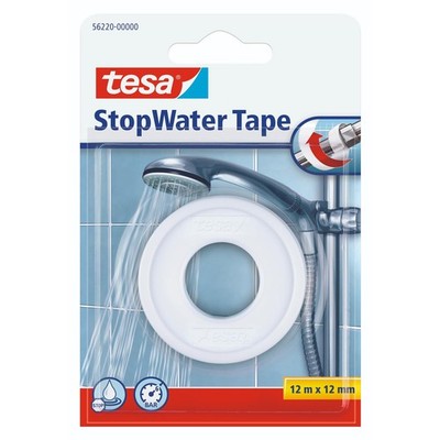 tesa 56220 PTFE Sanitär Reparaturband - 12 mm x 12 m - weiß, 12 m x 12 mm, weiß 