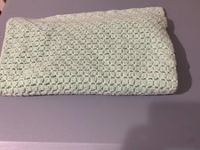 Baby Blanket Crocheted Light Green Afghan Blanket 38 inches X 40 inches Unisex