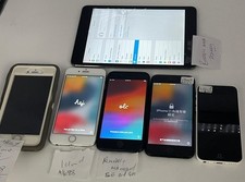 Lot 5 Apple iPhones + 1 iPad for Parts • Power On • Good Screens • READ