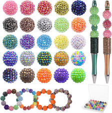 50 Pcs 20mm Beads for Pens - DIY Rhinestone Beads for Beadable Pens - Spacers...
