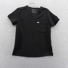 FIGS Catarina Black V Neck Scrub Top Technical Collection Short Sleeve Small