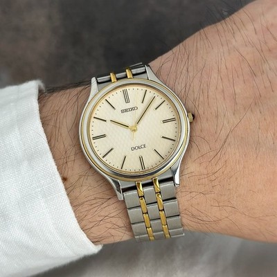 Rare Seiko Dolce 8J41-8000 Super Thin High Accuracy Quartz Elegance Watch Dress
