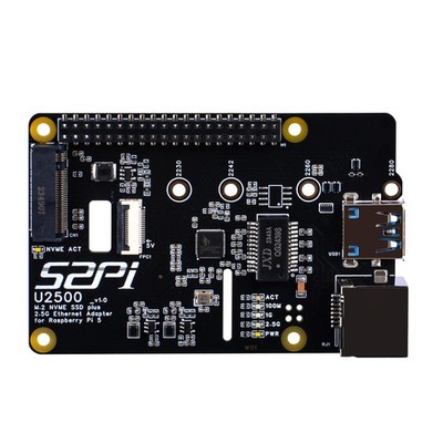 M.2 NVMe SSD Plus 2.5G Ethernet Adapter for Raspberry Pi 5, W01 U2500 Hat wit...