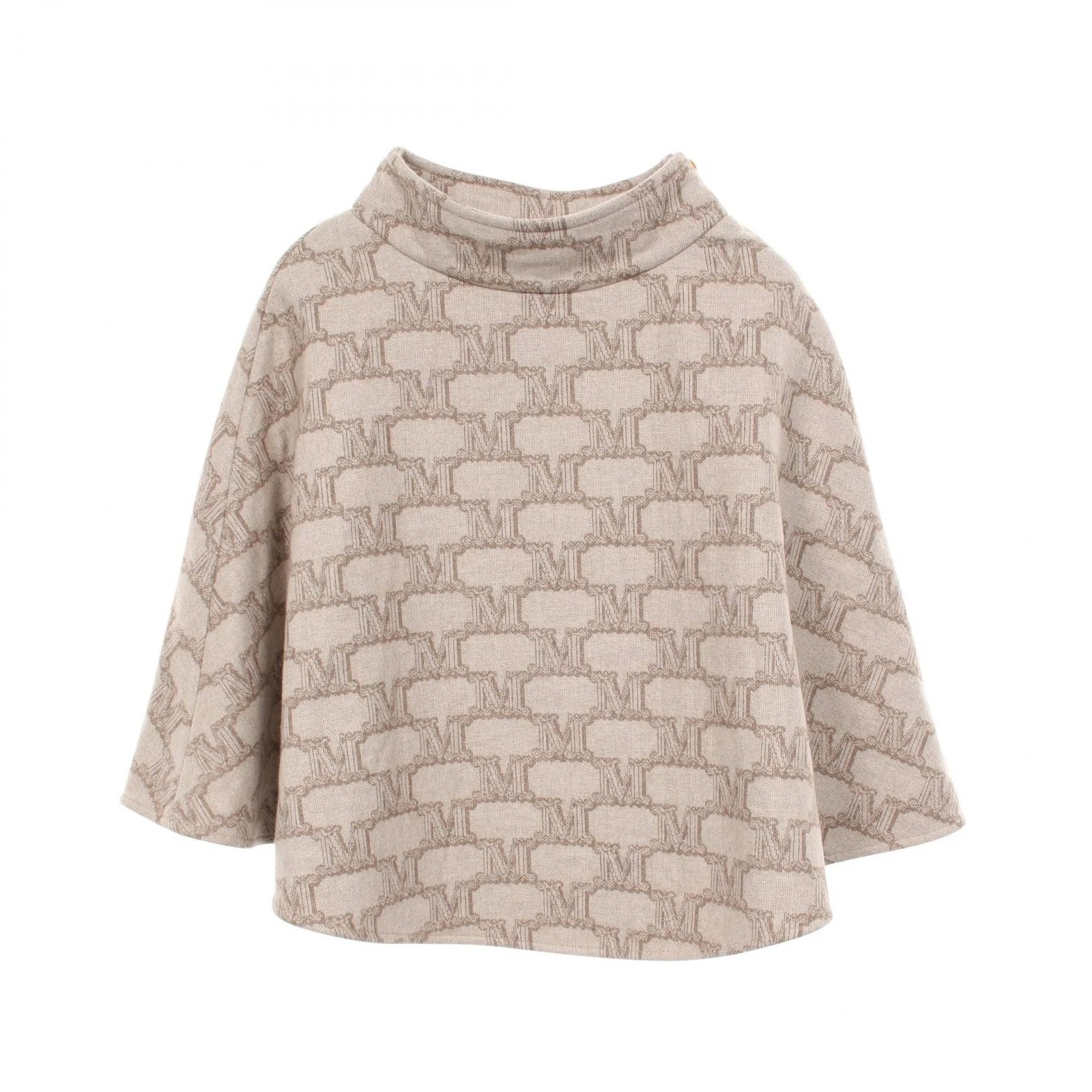 MAX MARA poncho Cape cashmere wool Beige One Size Used Women
