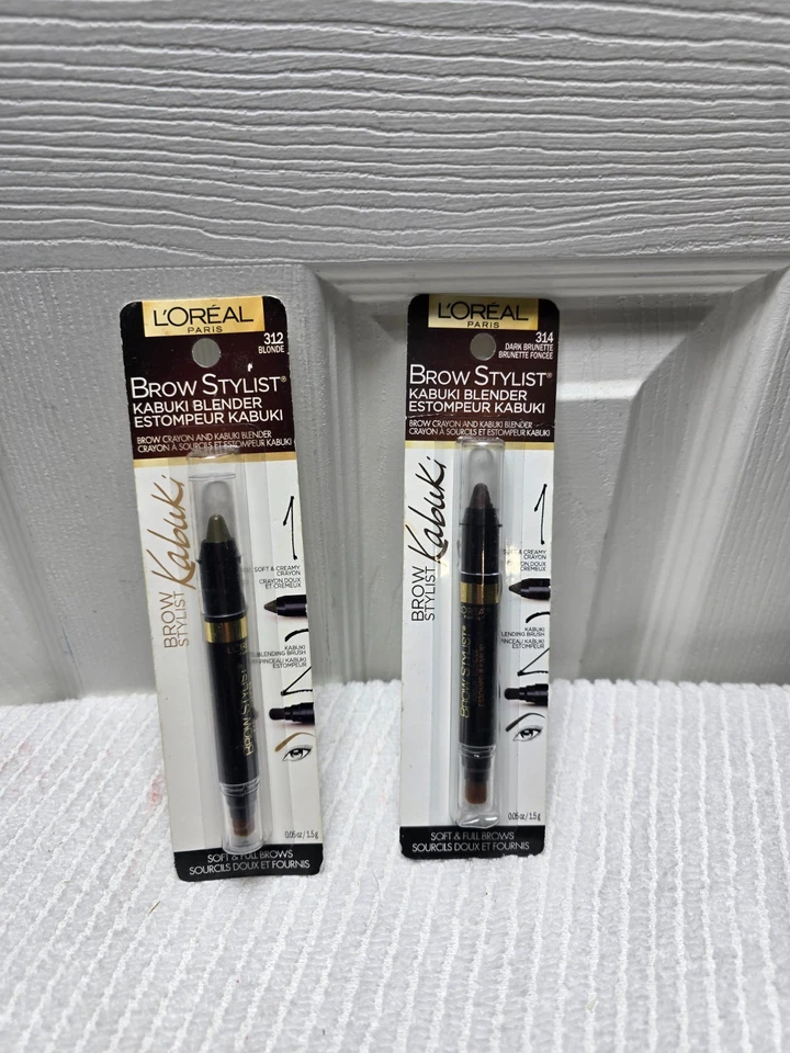 Set of 2 L'Oreal Paris Brow Stylist Kabuki Blender Blonde & Dark Brunette 0.05oz - Image 2 of 4