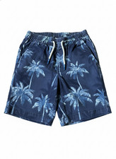 Gap Kids Boys Size M 8-9 Blue Palm Tree Chino Shorts Drawstring Summer Beach