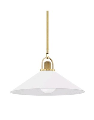Hudson Valley Lighting Syosset 20'' Wide Pendant Aged Brass / White 2620-AGB/WH