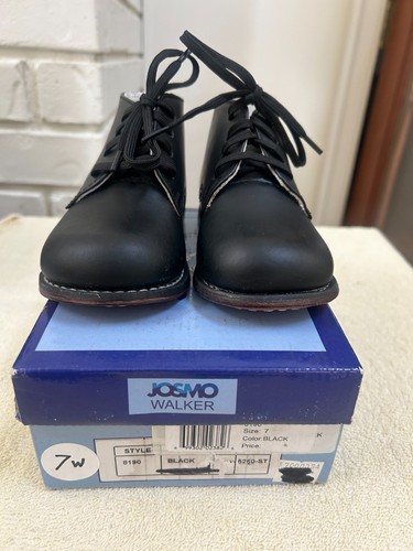 Josmo Babyschuh Gr. 7 Weite schwarz klassisch harter Boden Ledersohle Lauflernschuh - Bild 1 von 5