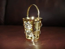 BUCKET~ 24K GOLD PLATED FIGURINE  ADORNED USING SWAROVSKI CRYSTAL ELEMENTS