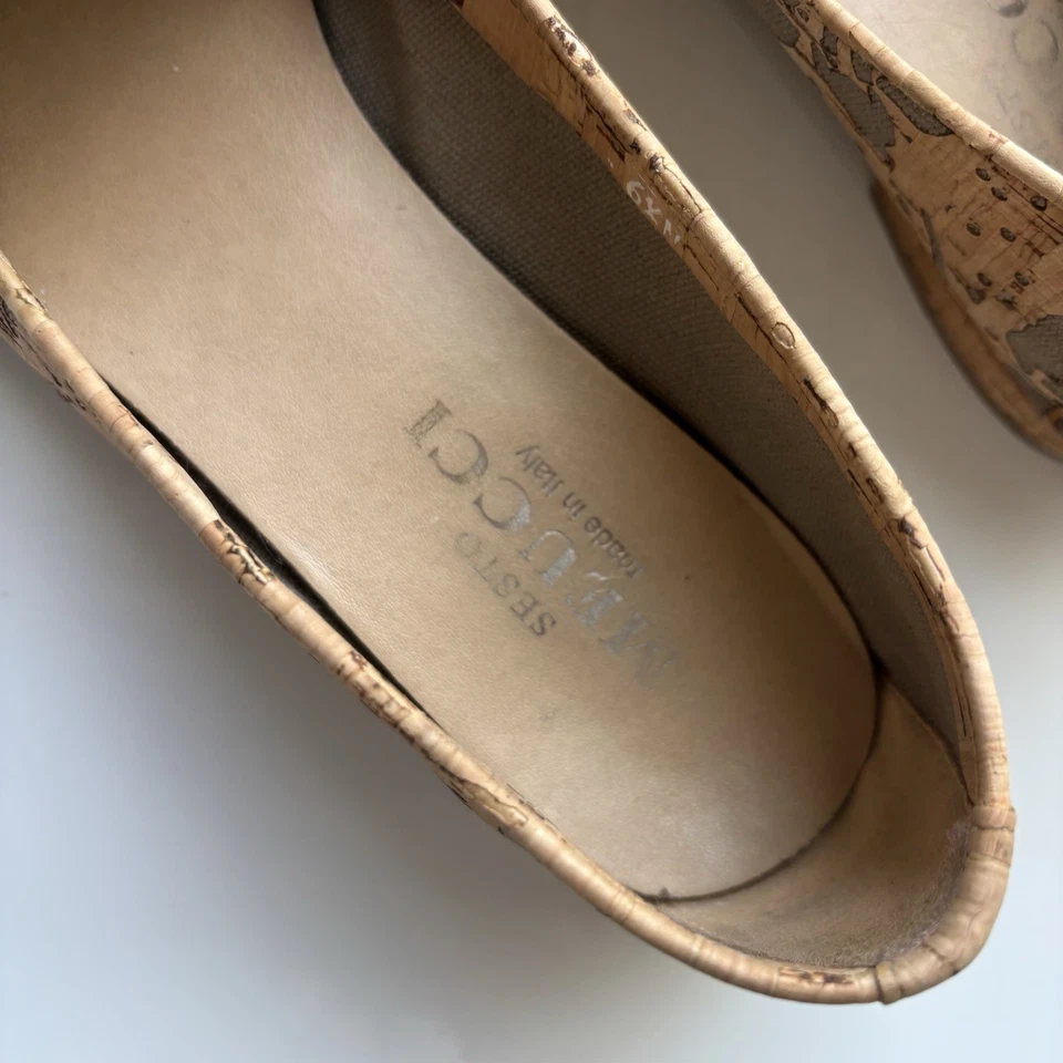 Zapatos planos de ballet Sesto Meucci Bella corte láser corcho naturales para mujer talla 6,5N Foto 3 de 4