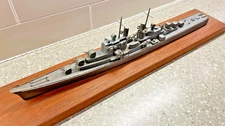 Waterline Model of Navy Cruiser on wood base