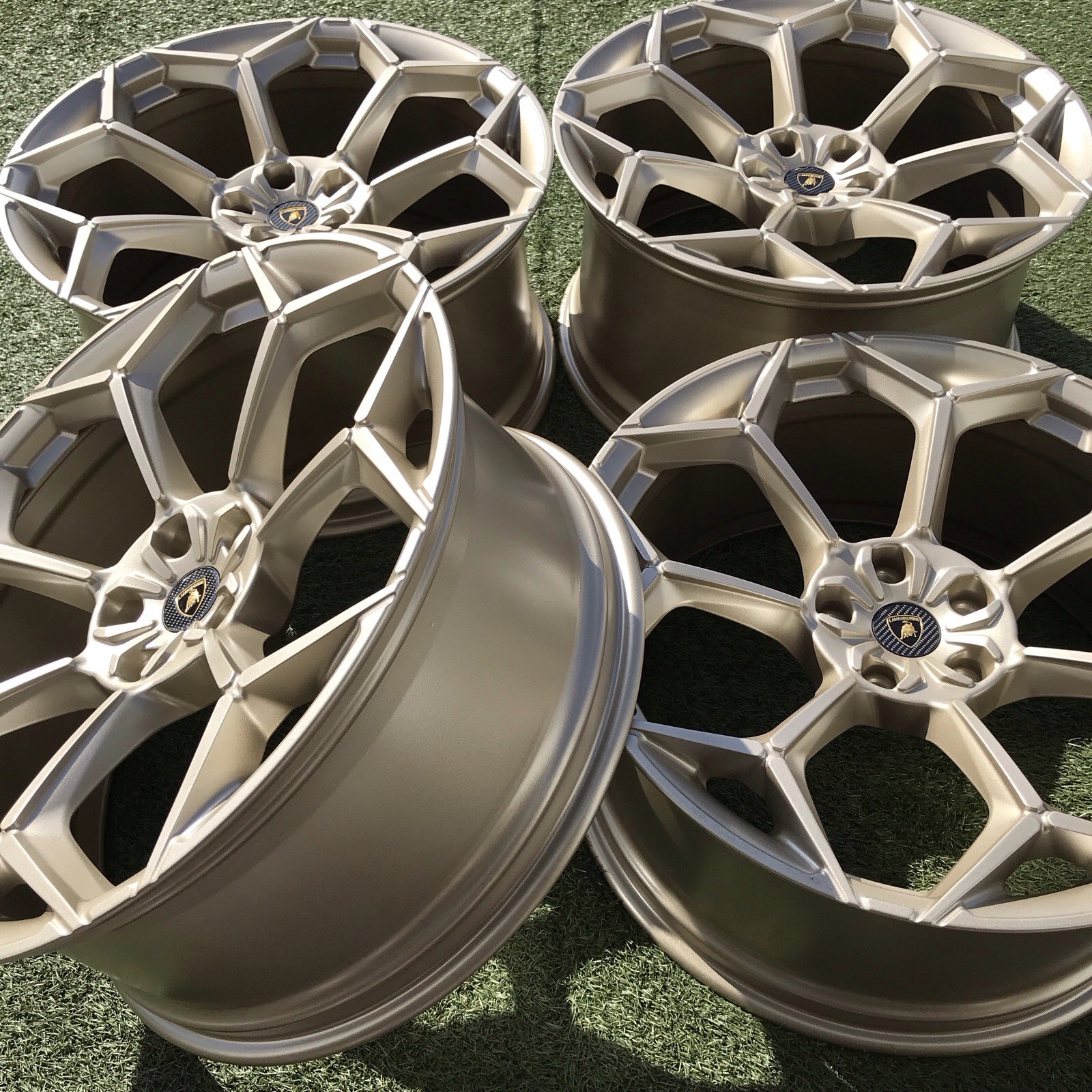 23 URUS PERFORMANTE RIMS OEM FACTORY SET 4 GOLD GENUINE LAMBORGHINI 4ML601025DC