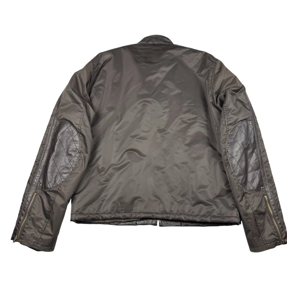 Abrigo Chaqueta Moto Cuero Nylon Aldo Hombres Talla Grande Mezcla Lana Forro Espiga Foto 2 de 4