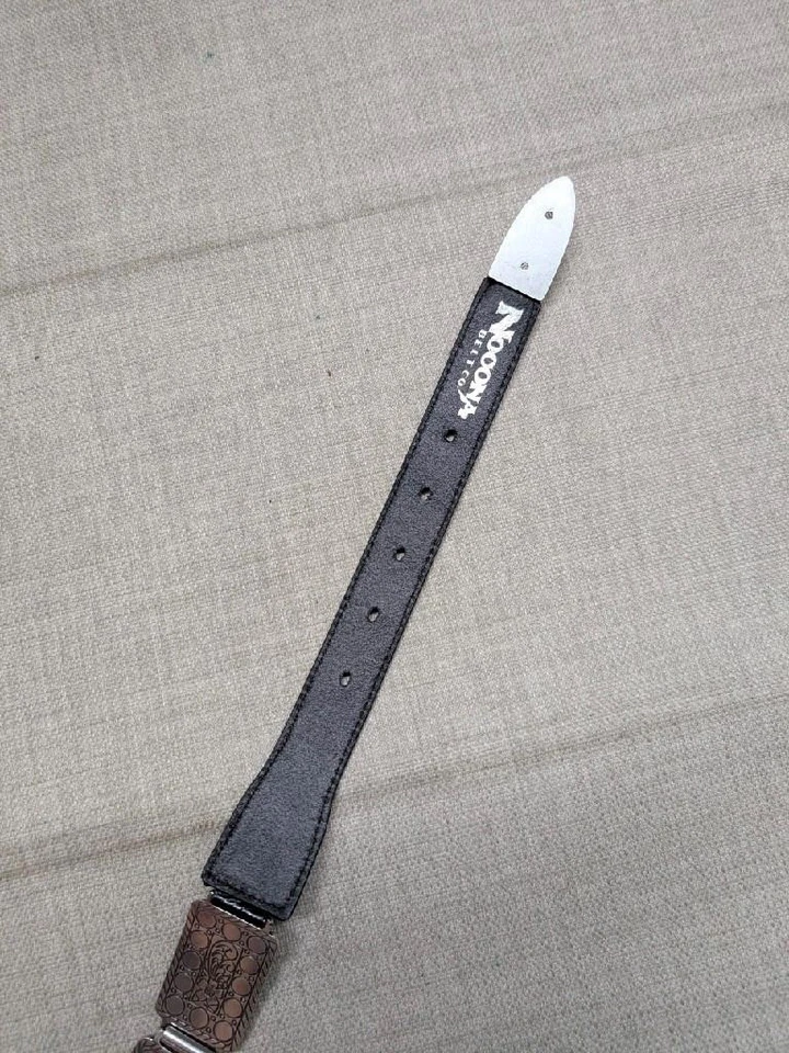 Cinturón con hebilla vintage NOCONA CONCHO metal cuero 38 tachonado WESTERN estrás Foto 4 de 4