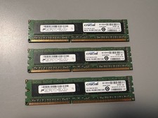 MICRON 3X4GB 2RX8 PC3-10600E 1333MHZ DDR3 RAM MODULE Crucial 512MX72 DDR3......