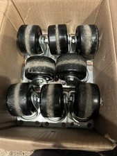 8PK Wagner Steelcase 3” Wheels, 4” High. Rotating Caster Wheels swivel, No Locks