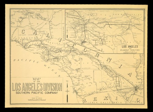 Southern Pacific RR Map Los Angeles Division San Pedro Line Santa Ana Branch