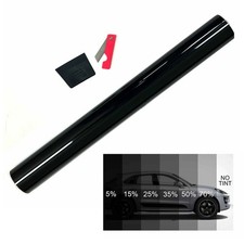 1 Roll 10 Window Tint Film Dark Black Light Transmission Shade Adhesive 10ft